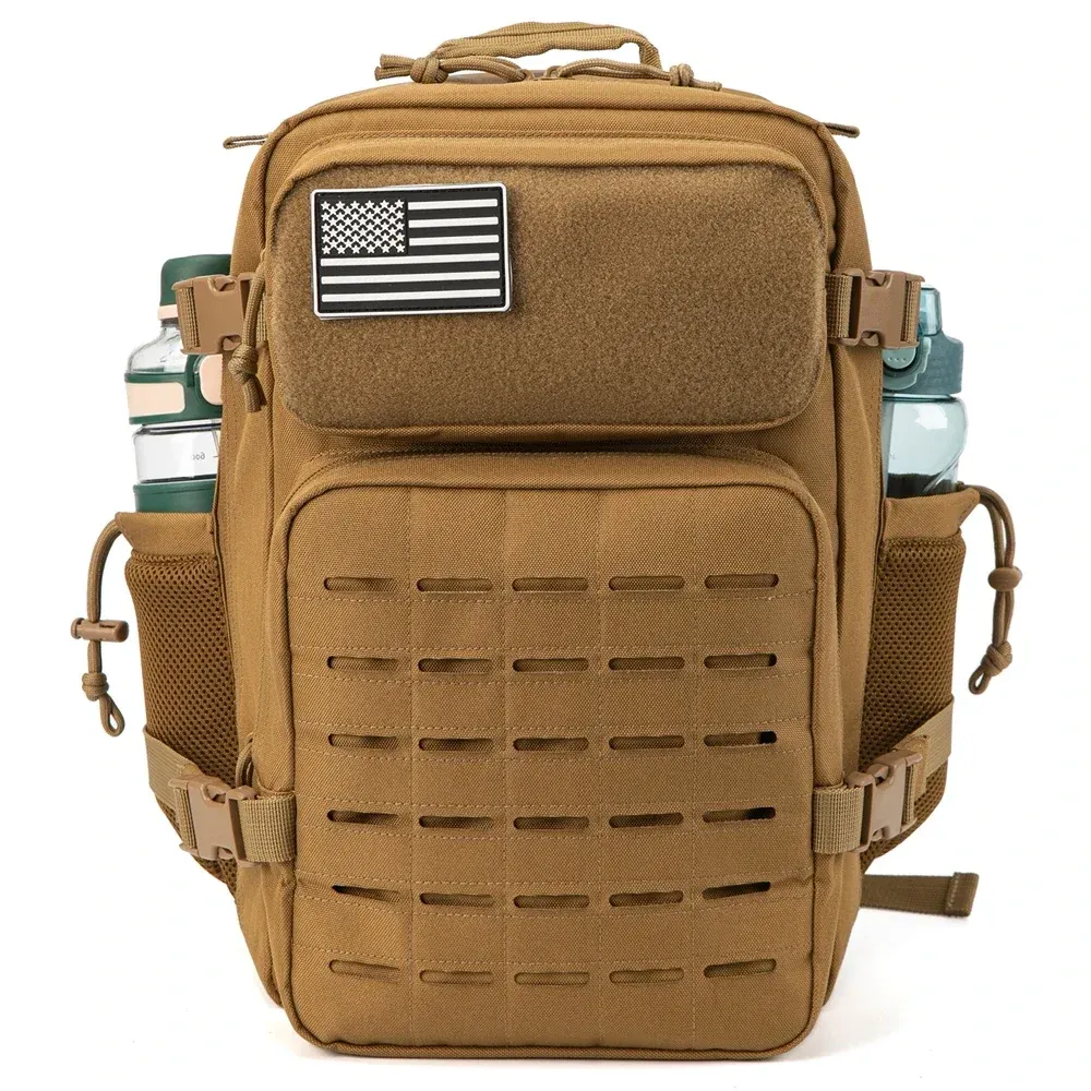 25L/45L Tactical Backpack for Men & Women - Outdoor Survival Bug Out Bag, Small Rucksack for Hiking, School, with Water Bottle Holder showcase 4