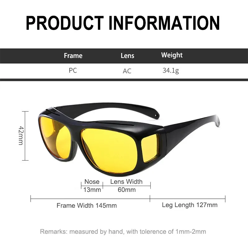 Anti-Glare Night Vision Driving Glasses for Men & Women - Polarized Car Sunglasses with Protective Goggles Case, Perfect for Day & Night Driving thumbnail 3