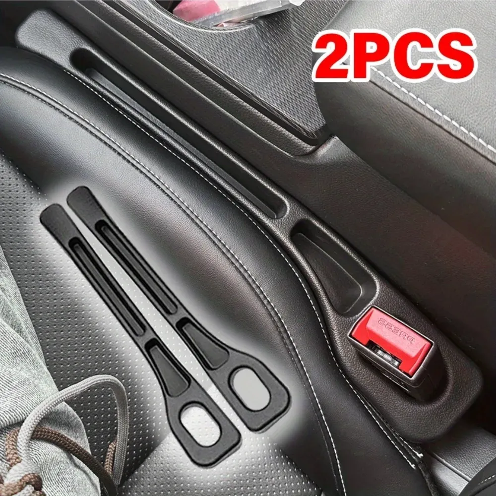 2Pcs Car Seat Gap Filler Organizer Bag - Universal Console Storage Box for Auto Interior Accessories, Prevents Items Falling Between Seats thumbnail 1