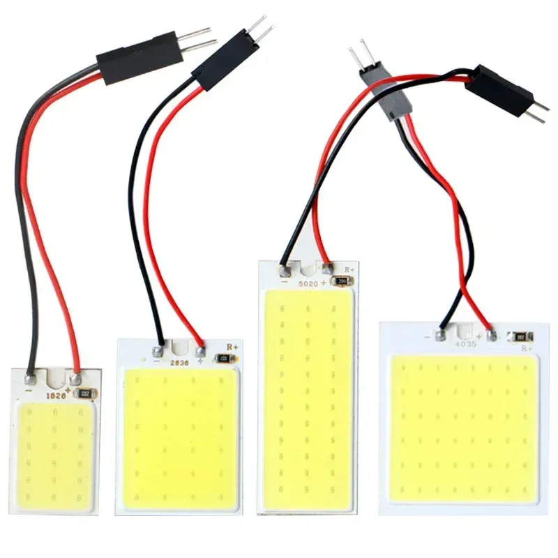 4PCS COB LED Car Interior Light Kit - 18/24/48 SMD T10 4W 12V White Dome Panel Lamp Bulbs with Festoon Adapter for Enhanced Vehicle Lighting showcase 1