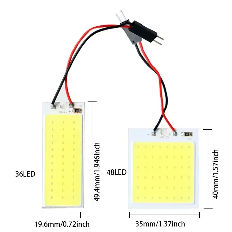 4PCS COB LED Car Interior Light Kit - 18/24/48 SMD T10 4W 12V White Dome Panel Lamp Bulbs with Festoon Adapter for Enhanced Vehicle Lighting showcase 6