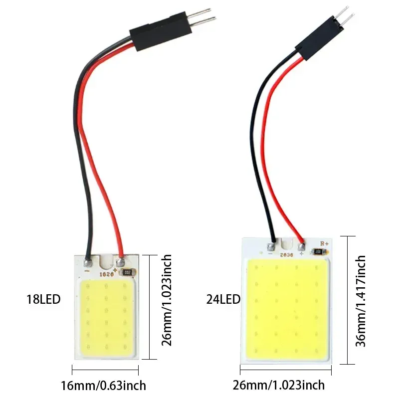 4PCS COB LED Car Interior Light Kit - 18/24/48 SMD T10 4W 12V White Dome Panel Lamp Bulbs with Festoon Adapter for Enhanced Vehicle Lighting showcase 5
