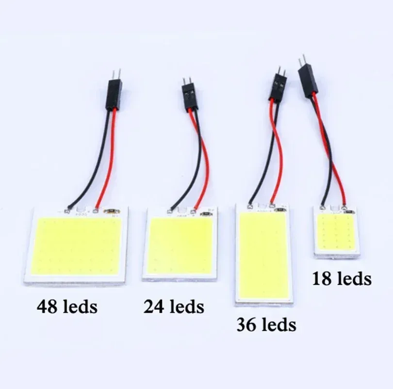 4PCS COB LED Car Interior Light Kit - 18/24/48 SMD T10 4W 12V White Dome Panel Lamp Bulbs with Festoon Adapter for Enhanced Vehicle Lighting showcase 2
