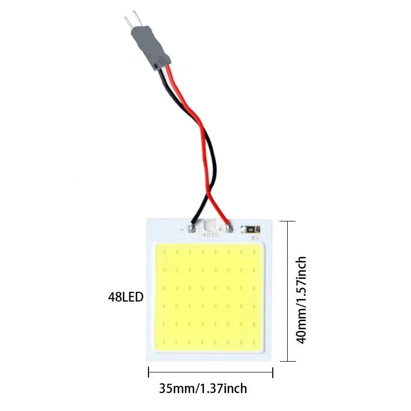 4PCS COB LED Car Interior Light Kit - 18/24/48 SMD T10 4W 12V White Dome Panel Lamp Bulbs with Festoon Adapter for Enhanced Vehicle Lighting showcase 12