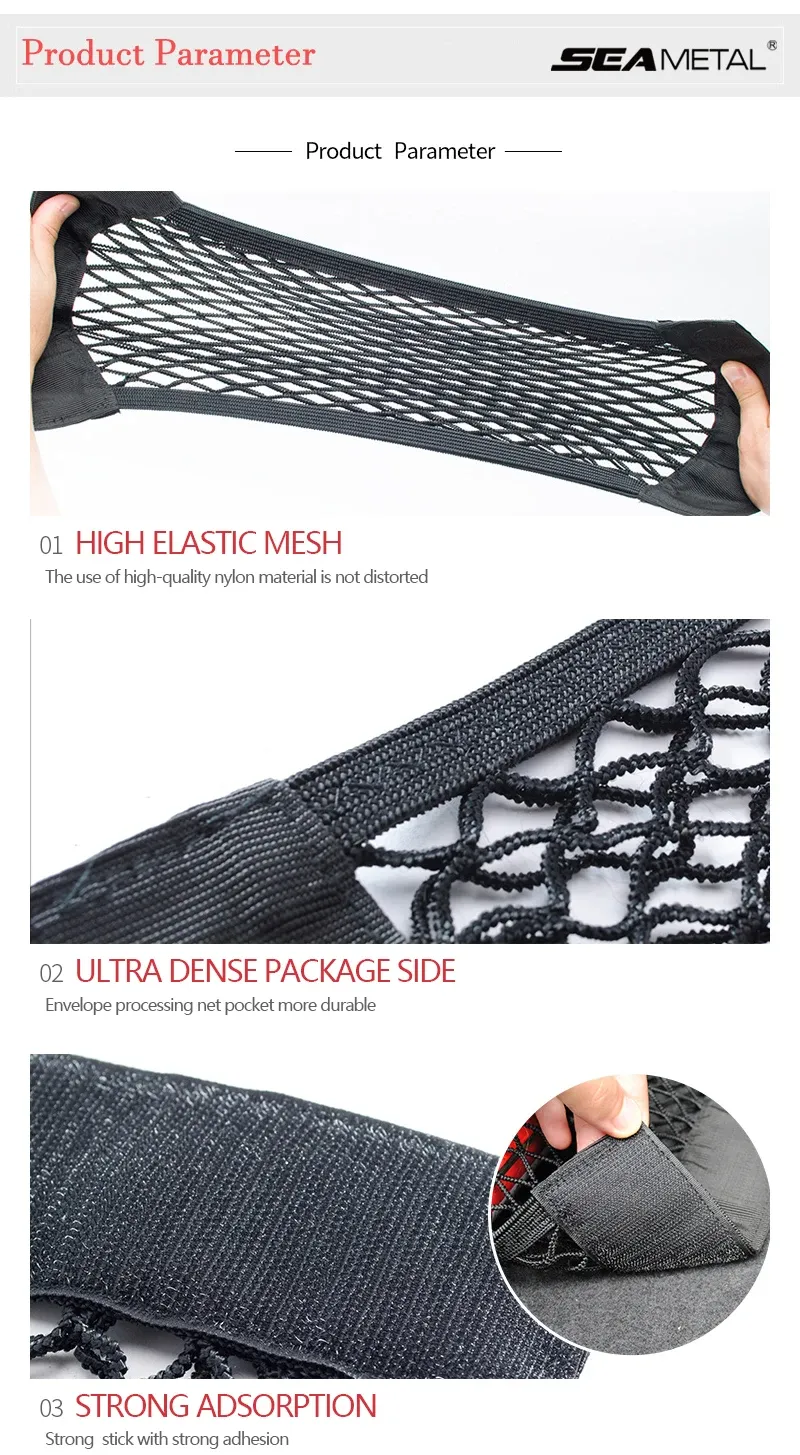 Universal Car Trunk Mesh Organizer Bag - Durable Nylon Cargo Net Holder for Auto Tail Storage, Seat Back Pocket, Secures Luggage & Items showcase 4