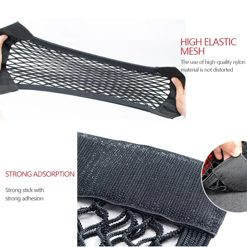 Universal Car Trunk Mesh Organizer Bag - Durable Nylon Cargo Net Holder for Auto Tail Storage, Seat Back Pocket, Secures Luggage & Items thumbnail 3