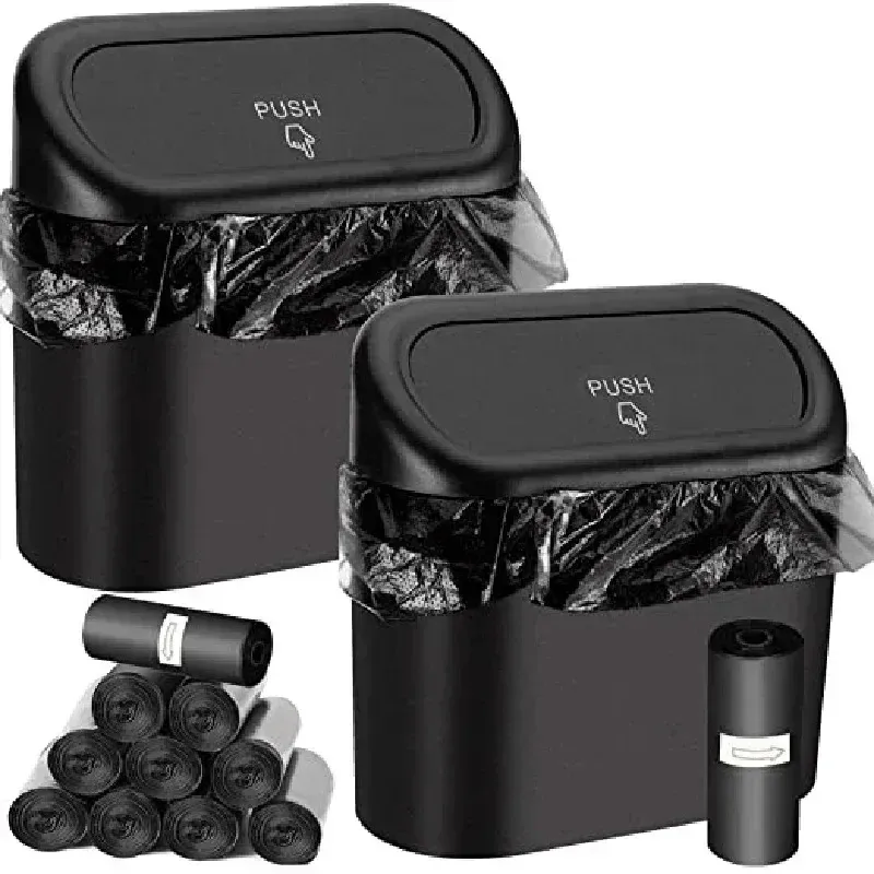 Car Trash Bin with Door Mount - Multifunctional Front Row Storage for Umbrellas & Small Items, ABS Material, Black, 16x14.3x8.5cm - Ideal for New Energy Vehicles showcase 10