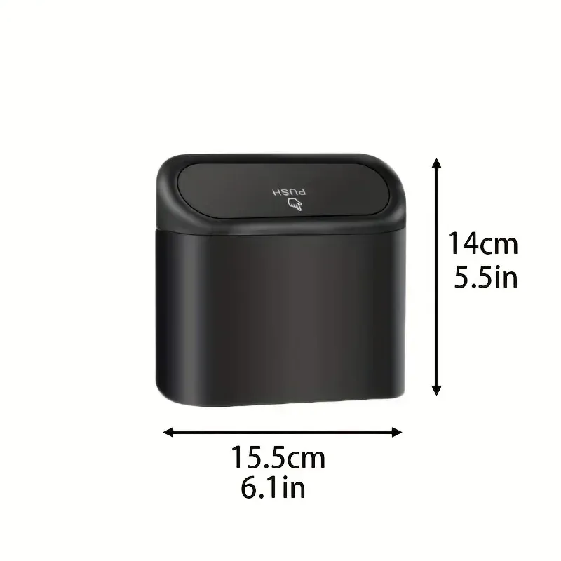 Car Trash Bin with Door Mount - Multifunctional Front Row Storage for Umbrellas & Small Items, ABS Material, Black, 16x14.3x8.5cm - Ideal for New Energy Vehicles thumbnail 2