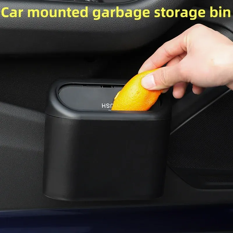 Car Trash Bin with Door Mount - Multifunctional Front Row Storage for Umbrellas & Small Items, ABS Material, Black, 16x14.3x8.5cm - Ideal for New Energy Vehicles showcase 1