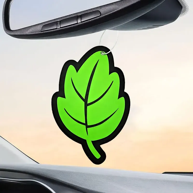 Car Air Freshener - Natural Scented Tea Paper, Hanging Leaf Shape, Vanilla & Fruit Fragrances, Long-Lasting Auto Interior Perfume, 15 Days Freshness thumbnail 4