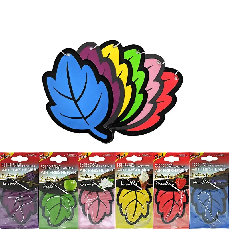 Car Air Freshener - Natural Scented Tea Paper, Hanging Leaf Shape, Vanilla & Fruit Fragrances, Long-Lasting Auto Interior Perfume, 15 Days Freshness thumbnail 3