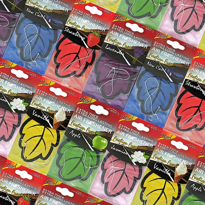 Car Air Freshener - Natural Scented Tea Paper, Hanging Leaf Shape, Vanilla & Fruit Fragrances, Long-Lasting Auto Interior Perfume, 15 Days Freshness thumbnail 5