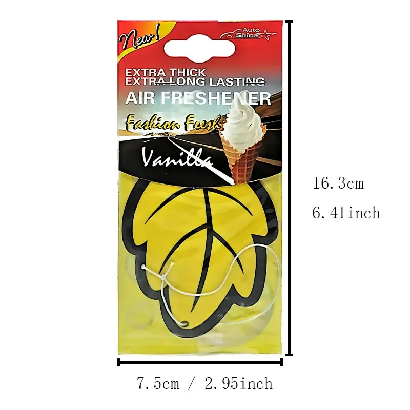 Car Air Freshener - Natural Scented Tea Paper, Hanging Leaf Shape, Vanilla & Fruit Fragrances, Long-Lasting Auto Interior Perfume, 15 Days Freshness thumbnail 2