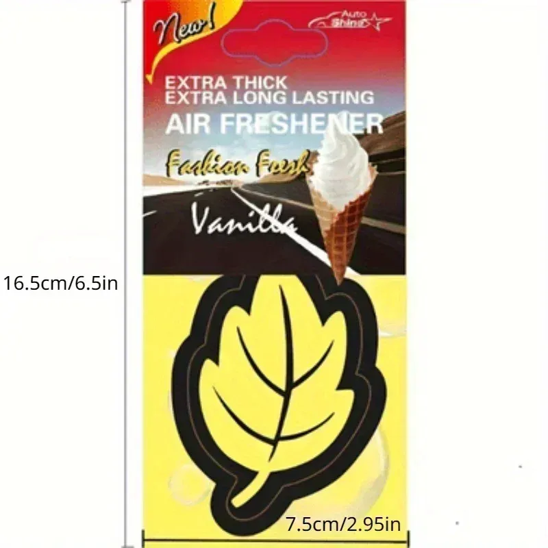 Car Air Freshener - Natural Scented Tea Paper, Hanging Leaf Shape, Vanilla & Fruit Fragrances, Long-Lasting Auto Interior Perfume, 15 Days Freshness showcase 2