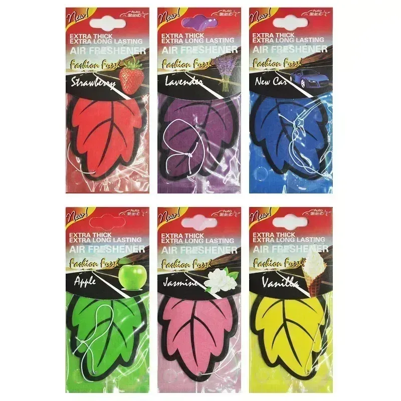 Car Air Freshener - Natural Scented Tea Paper, Hanging Leaf Shape, Vanilla & Fruit Fragrances, Long-Lasting Auto Interior Perfume, 15 Days Freshness showcase 13