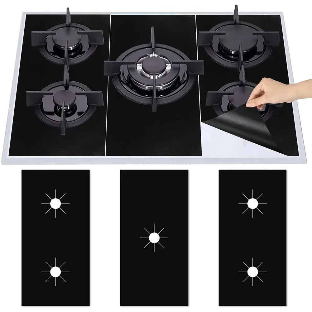 Reusable Gas Stove Protector Pads Set - 5-Hole Non-Stick Fiberglass Liners for Kitchen Cleaning, Heat Resistant, Easy to Cut & Clean, Universal Fit showcase 3