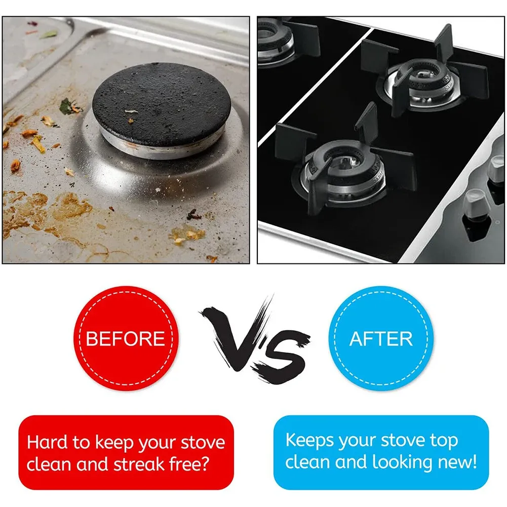 Reusable Gas Stove Protector Pads Set - 5-Hole Non-Stick Fiberglass Liners for Kitchen Cleaning, Heat Resistant, Easy to Cut & Clean, Universal Fit thumbnail 3