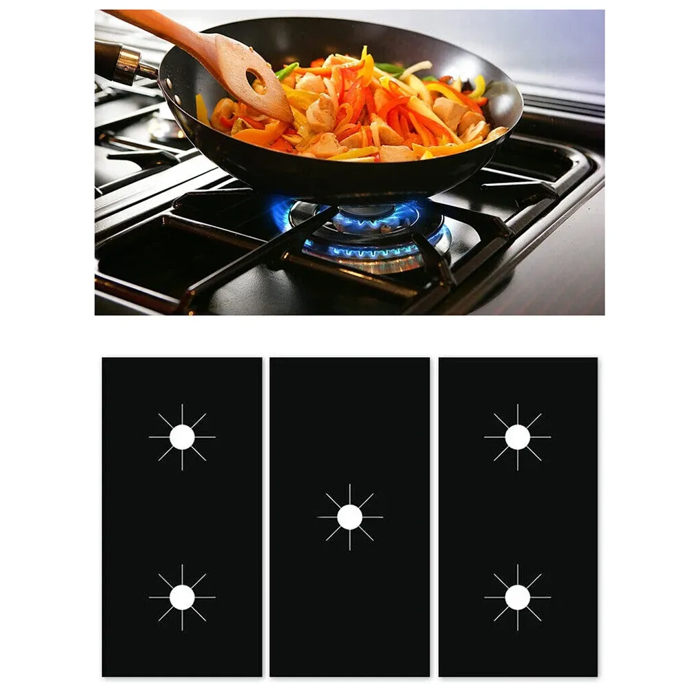 Reusable Gas Stove Protector Pads Set - 5-Hole Non-Stick Fiberglass Liners for Kitchen Cleaning, Heat Resistant, Easy to Cut & Clean, Universal Fit showcase 1