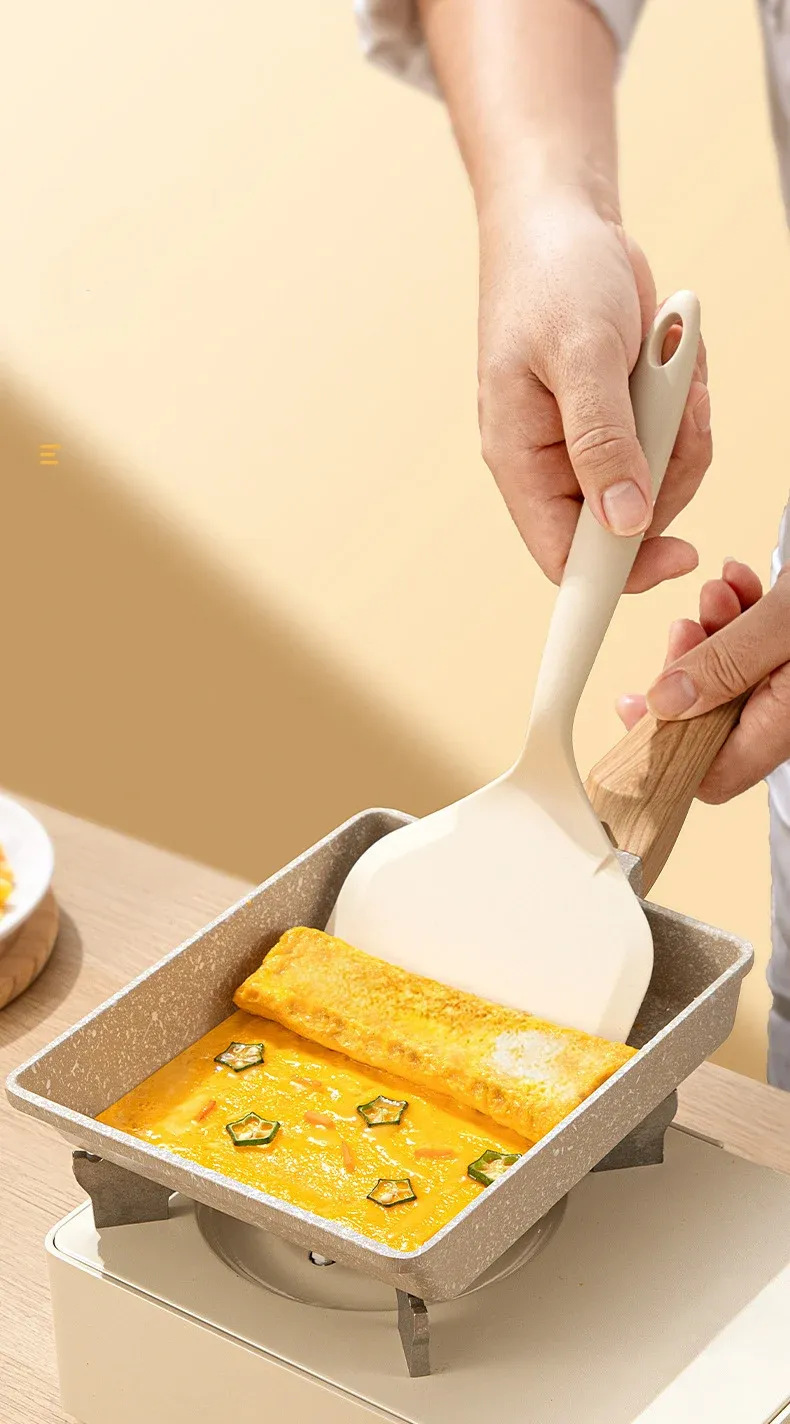 Food Grade Silicone Spatula for Cooking - Non-Stick Steak & Pizza Turner, Baking Utensil, Heat Resistant Kitchenware Tool for Tamagoyaki showcase 1