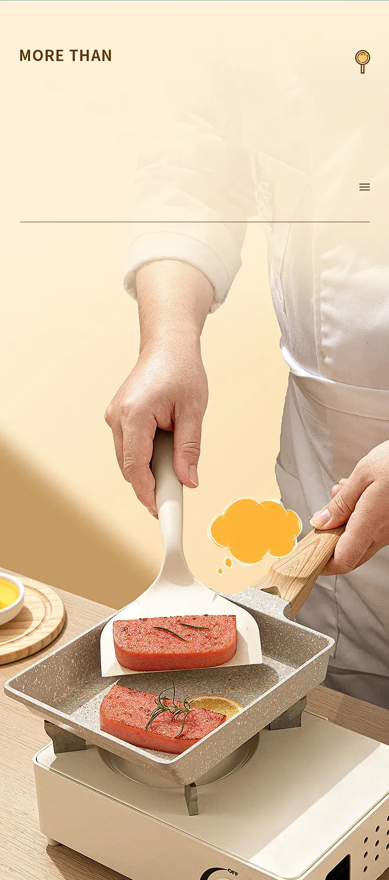Food Grade Silicone Spatula for Cooking - Non-Stick Steak & Pizza Turner, Baking Utensil, Heat Resistant Kitchenware Tool for Tamagoyaki showcase 4