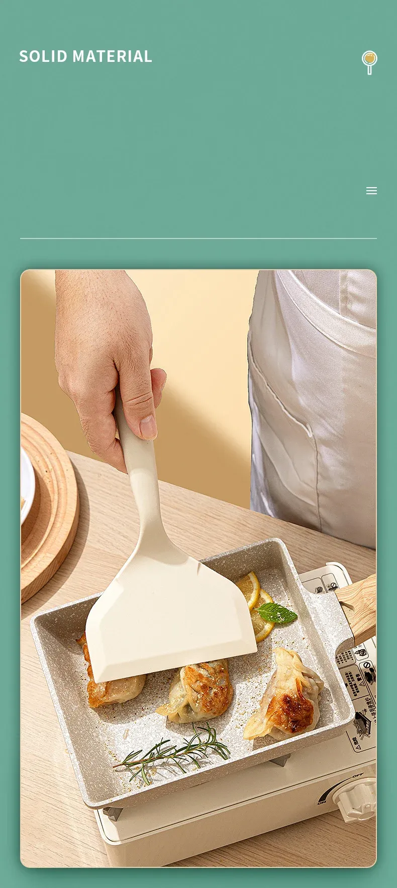 Food Grade Silicone Spatula for Cooking - Non-Stick Steak & Pizza Turner, Baking Utensil, Heat Resistant Kitchenware Tool for Tamagoyaki showcase 7