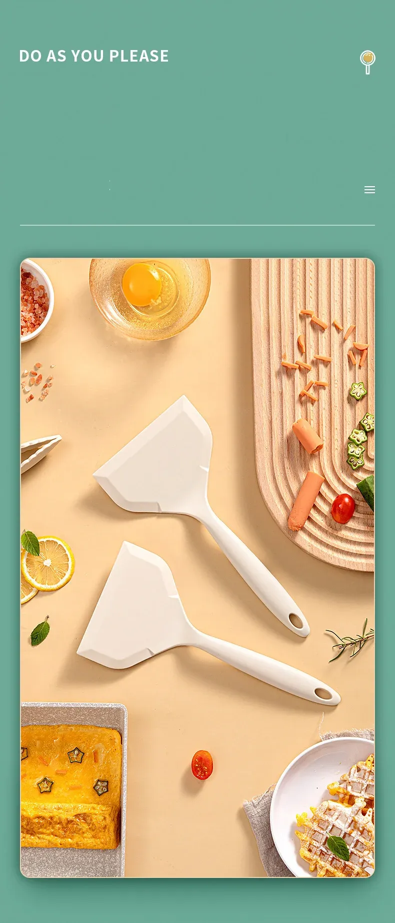 Food Grade Silicone Spatula for Cooking - Non-Stick Steak & Pizza Turner, Baking Utensil, Heat Resistant Kitchenware Tool for Tamagoyaki showcase 5