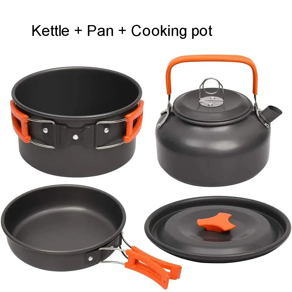 Portable Camping Cookware Set for 2-3 People | Lightweight Non-Stick Aluminum Pots, Frying Pan, and Teapot | Ideal for Outdoor Picnics, Hiking, and Travel showcase 29