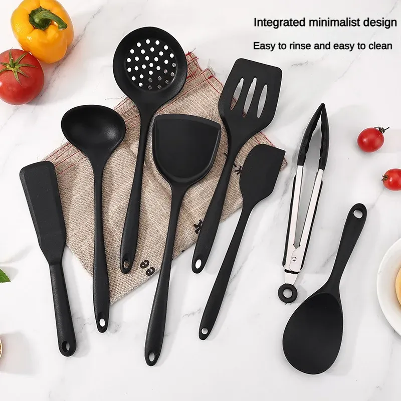 10-Piece Food-Grade Silicone Kitchen Utensil Set - Heat-Resistant Slotted Spoon, Strainer for Non-Stick Cookware & Hot Pot, Essential Cooking Gadgets for Home Chefs thumbnail 3