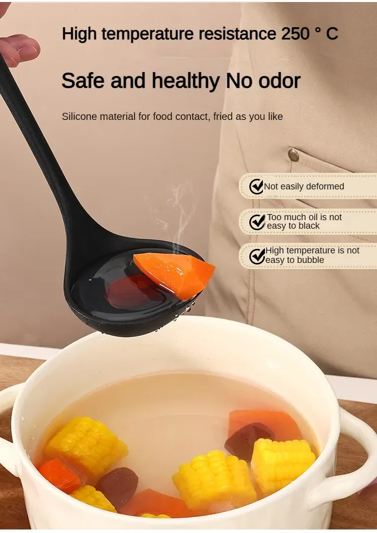 10-Piece Food-Grade Silicone Kitchen Utensil Set - Heat-Resistant Slotted Spoon, Strainer for Non-Stick Cookware & Hot Pot, Essential Cooking Gadgets for Home Chefs showcase 6