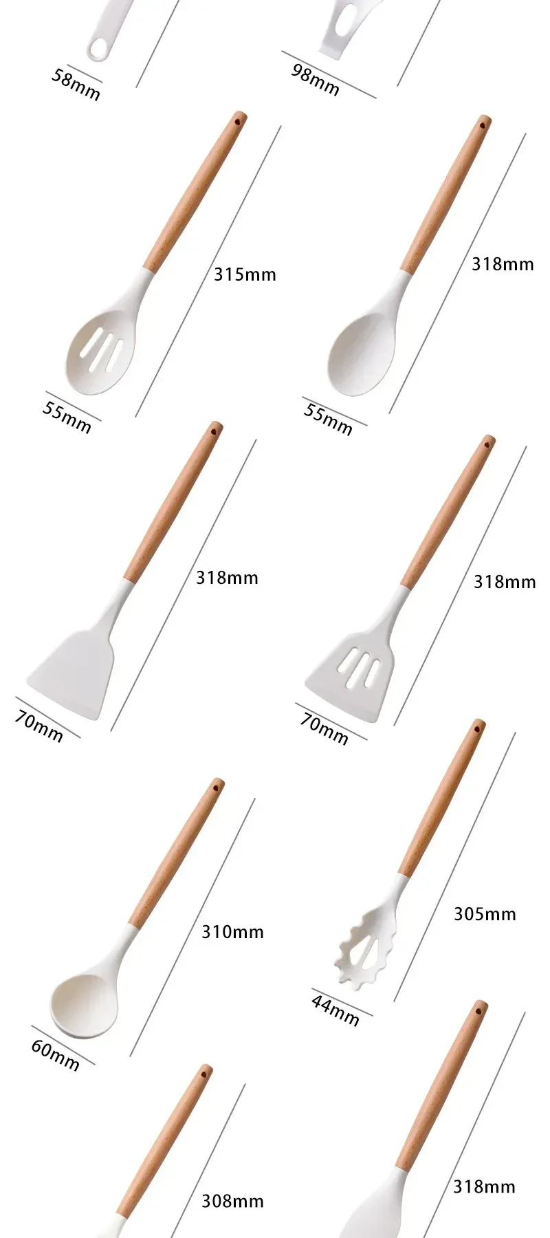 12Pcs Silicone Kitchen Utensil Set with Wooden Handles - Non-Stick Spatula, Shovel, Egg Beater & More for Home Cooking showcase 5