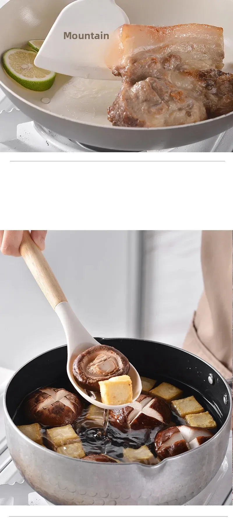 12Pcs Silicone Kitchen Utensil Set with Wooden Handles - Non-Stick Spatula, Shovel, Egg Beater & More for Home Cooking showcase 9