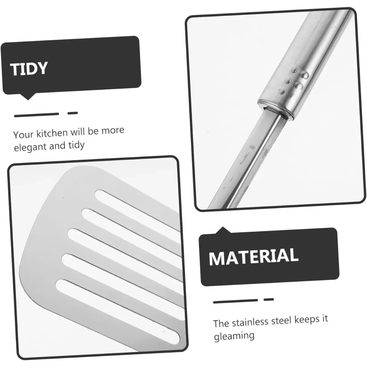 Stainless Steel Kitchen Spatula Turner for Non-Stick Cookware, Easy Clean Dishwasher Safe Utensil, Durable Cooking Shovel for Home Kitchen Use showcase 3