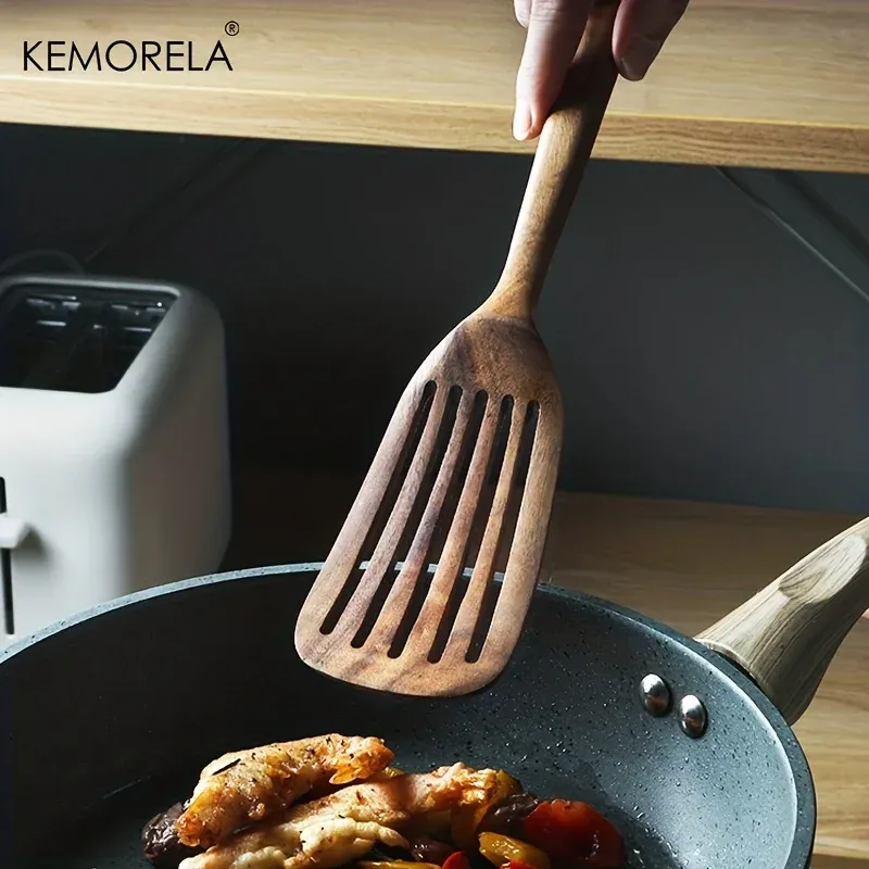 2PCS Wooden Japanese Spatula Set - Non-Stick Cooking Spoon for Baking & Kitchenware, High Temperature Resistant Household Utensils thumbnail 5