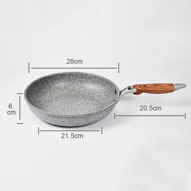 Durable Stone Frying Wok Pan - Non-Stick Ceramic Pot, Induction & Gas Stove Compatible, Steak Fryer Skillet Cookware Tool for Kitchen Set showcase 3