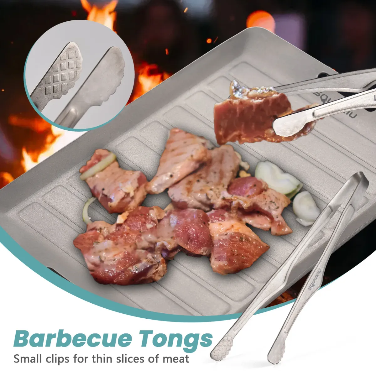 Tomshoo Titanium Camping Grill Pan & Tongs Set - Ultralight Portable Outdoor Cookware, Non-Stick Matte Finish Frying Pan for Solo Backpacking & BBQ showcase 21