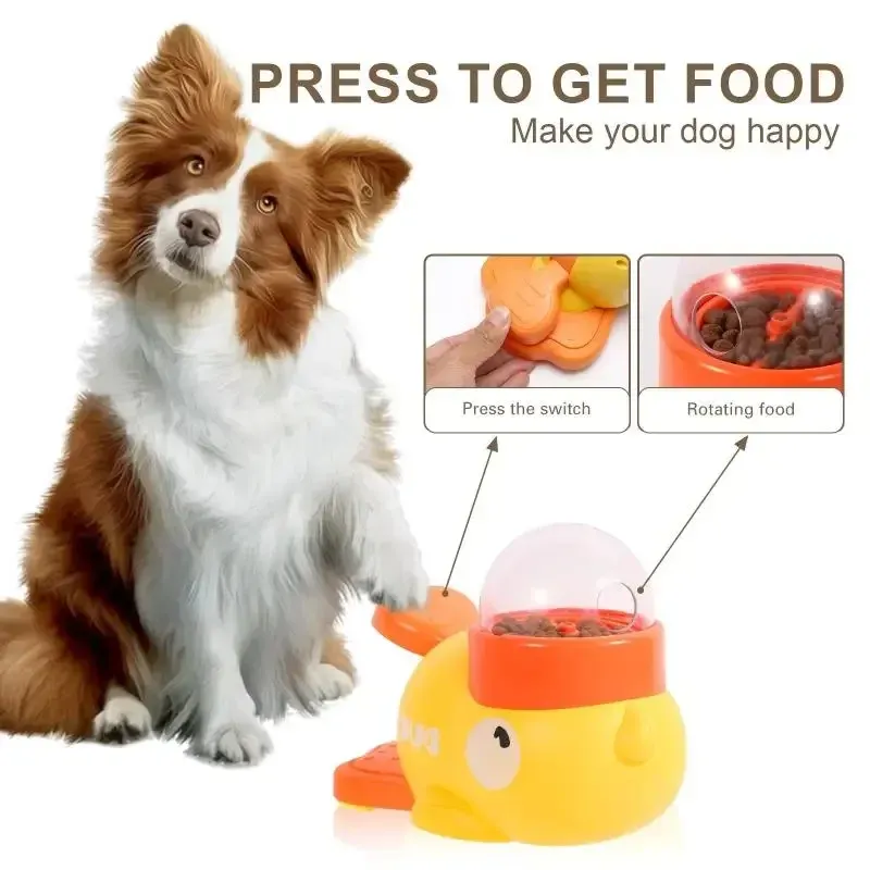 Interactive Dog Toy Treat Dispenser - Cartoon Duck Design Automatic Feeder for Dog Training, Slow Food Snack Ball for Small to Large Dogs (3-50kg) - Image 2