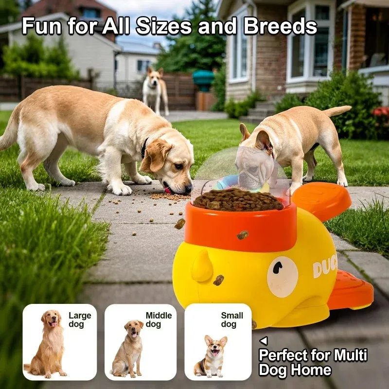 Interactive Dog Toy Treat Dispenser - Cartoon Duck Design Automatic Feeder for Dog Training, Slow Food Snack Ball for Small to Large Dogs (3-50kg) showcase 10