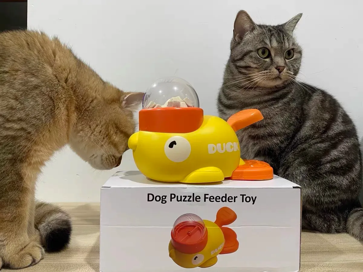 Interactive Dog Toy Treat Dispenser - Cartoon Duck Design Automatic Feeder for Dog Training, Slow Food Snack Ball for Small to Large Dogs (3-50kg) showcase 2
