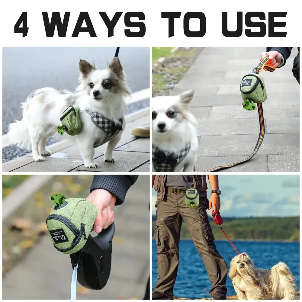 Portable Dog Training Treat Bag Pouch for Outdoor Use - Pet Puppy Snack Reward Waist Bag with Poop Bag Dispenser - Essential Pet Accessories for Walks and Training thumbnail 3