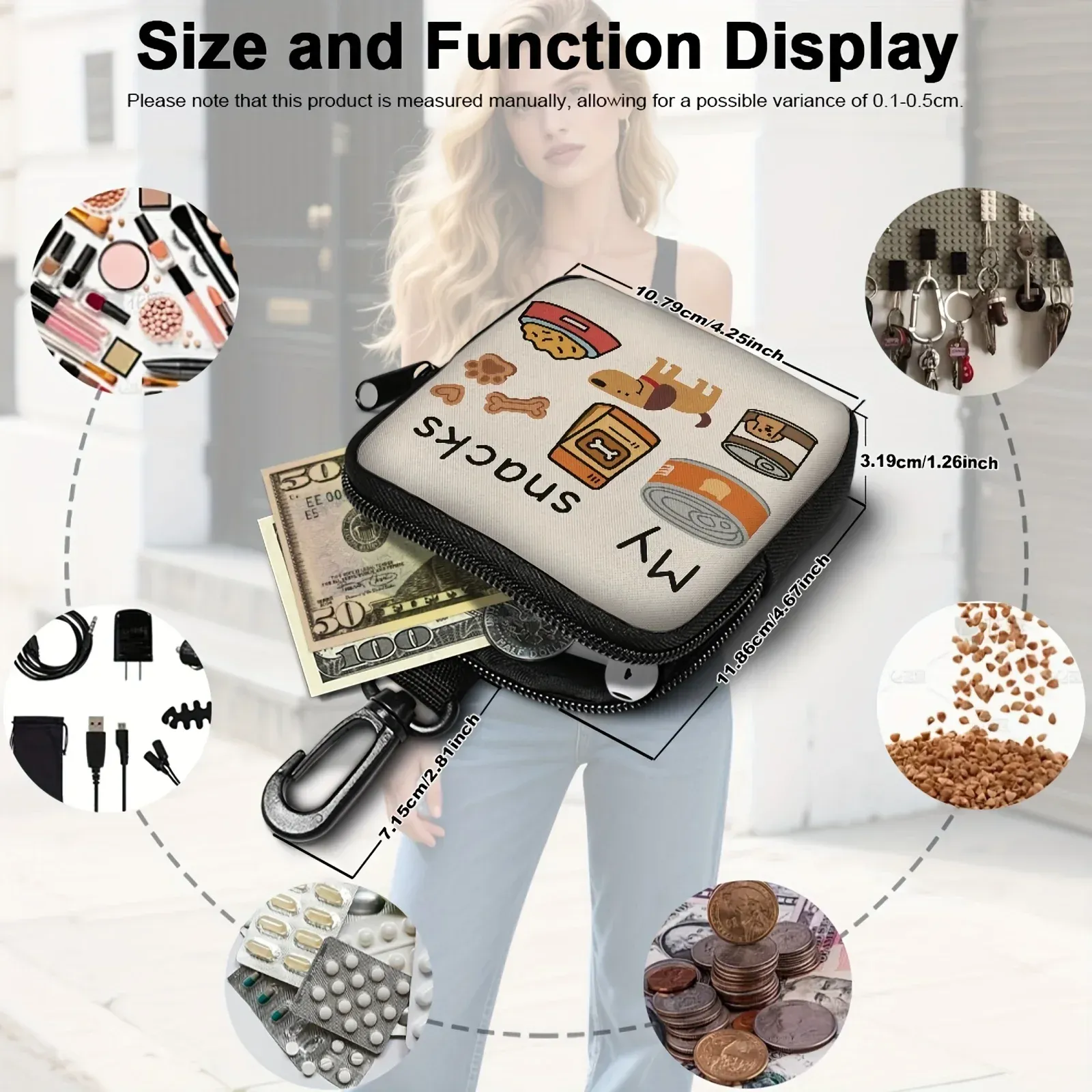 Dog Treat Training Pouch Bag with Hook & Zipper - Pet Puppy Walking Accessory for Outdoor Training Sessions thumbnail 5
