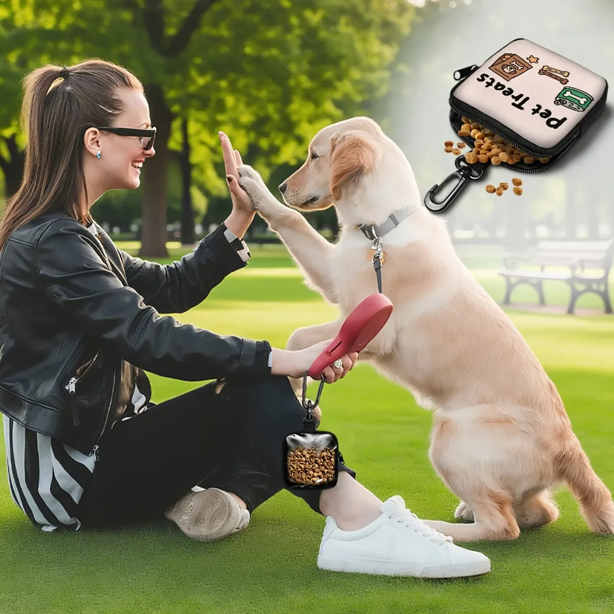 Dog Treat Training Pouch Bag with Hook & Zipper - Pet Puppy Walking Accessory for Outdoor Training Sessions showcase 10