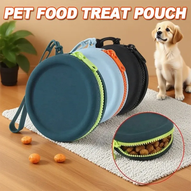 Silicone Dog Treat Training Pouch Bag - Waterproof Outdoor Pet Food Snack Holder for Training, Compact & Portable, Also Stores Small Items showcase 1
