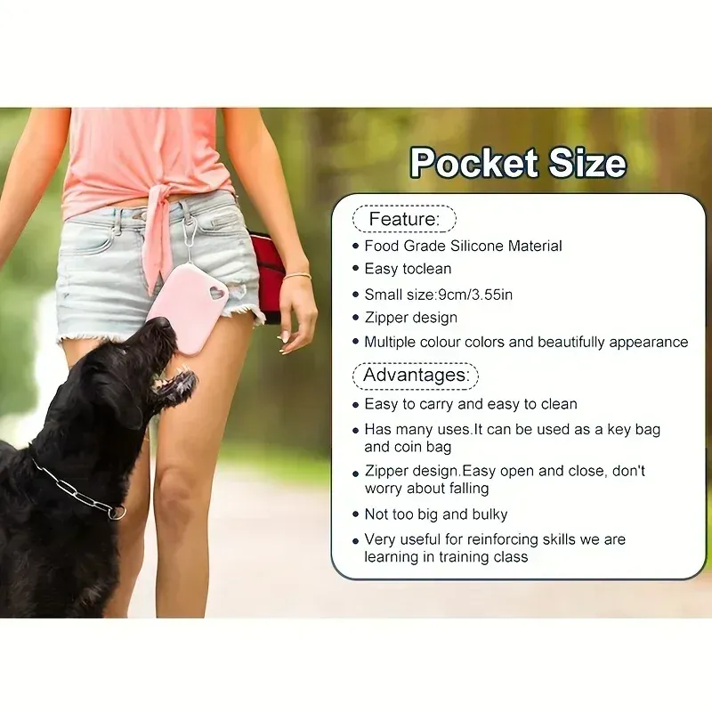 Silicone Pet Treat Pouch for Dogs - Portable Waterproof Training Bag with Hands-Free Clip, Leak-Proof, Food-Grade Material for Outdoor Walking & Training showcase 6