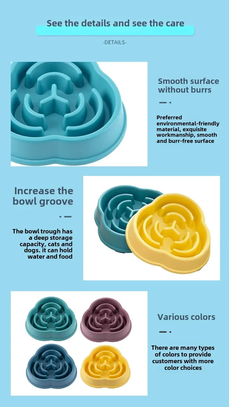 Dog Slow Feeder Bowl Plastic Anti-Choking Cloud Shape for Large Dogs Prevent Vomiting Protect Intestines showcase 1