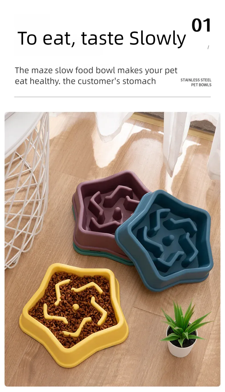Dog Slow Feeder Bowl Plastic Anti-Choking Cloud Shape for Large Dogs Prevent Vomiting Protect Intestines showcase 8