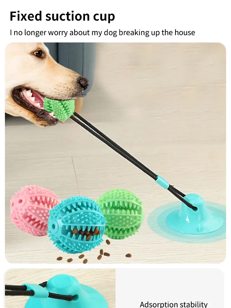 Interactive Dog Suction Cup Toy with Treat Dispenser & Sound - Durable Rubber Chew Ball for Training, Tug-of-War, and Solo Play - Fun for All Breeds showcase 4
