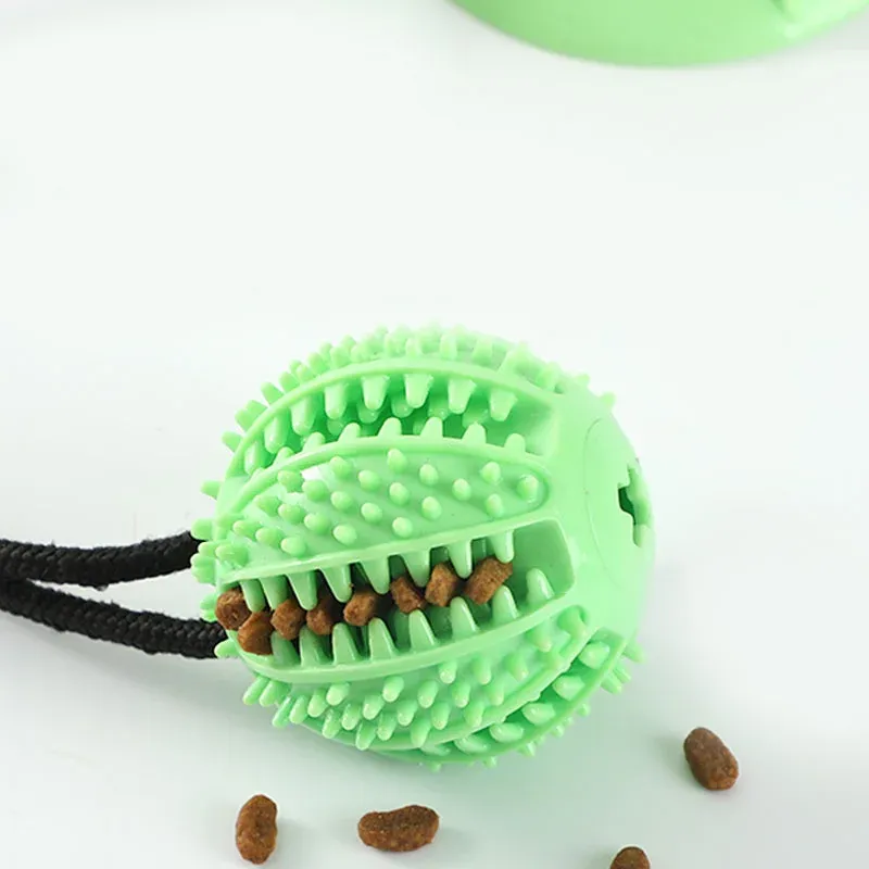 Interactive Dog Suction Cup Toy with Treat Dispenser & Sound - Durable Rubber Chew Ball for Training, Tug-of-War, and Solo Play - Fun for All Breeds thumbnail 4