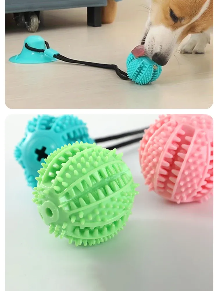 Interactive Dog Suction Cup Toy with Treat Dispenser & Sound - Durable Rubber Chew Ball for Training, Tug-of-War, and Solo Play - Fun for All Breeds showcase 6