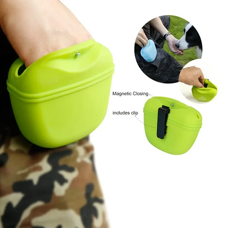 Portable Pet Dog Training Waist Bag - Silicone Treat Pouch with Magnetic Closure, Easy Clean, Lightweight for Outdoor Walks & Agility Training thumbnail 1