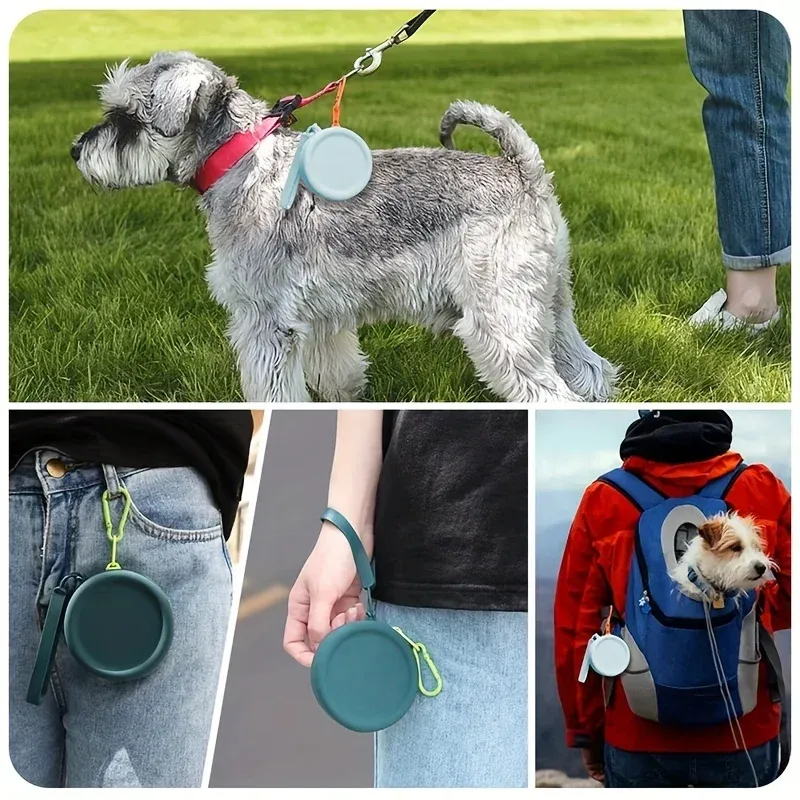 Silicone Dog Treat Training Pouch Bag - Waterproof Outdoor Pet Snack Holder for Dog Training, Compact & Portable, Also Stores Earphones & Cosmetics thumbnail 4